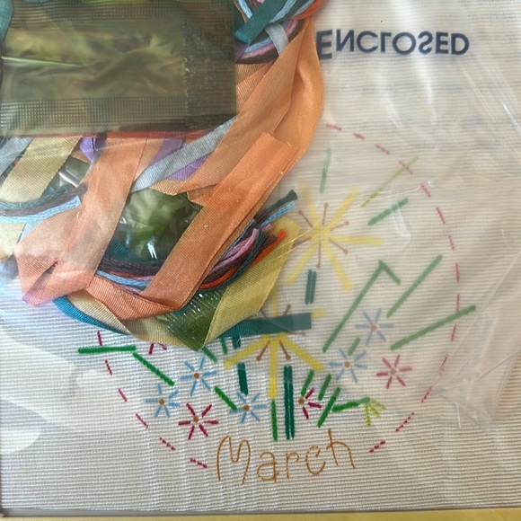 Vintage Bucilla Silk Ribbon Embroidery Kit March Daffodil Flower NOS NIP 90s - Picture 6 of 8